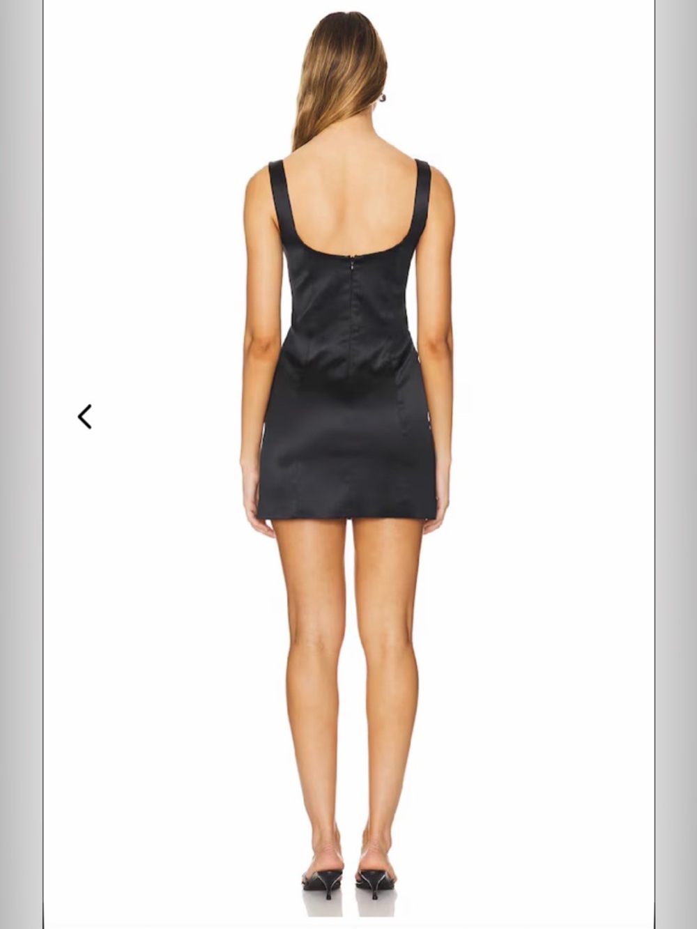 NWT Lovers and Friends CARPENTER Satin MINI black DRESS Sz XS - Picture 2 of 11